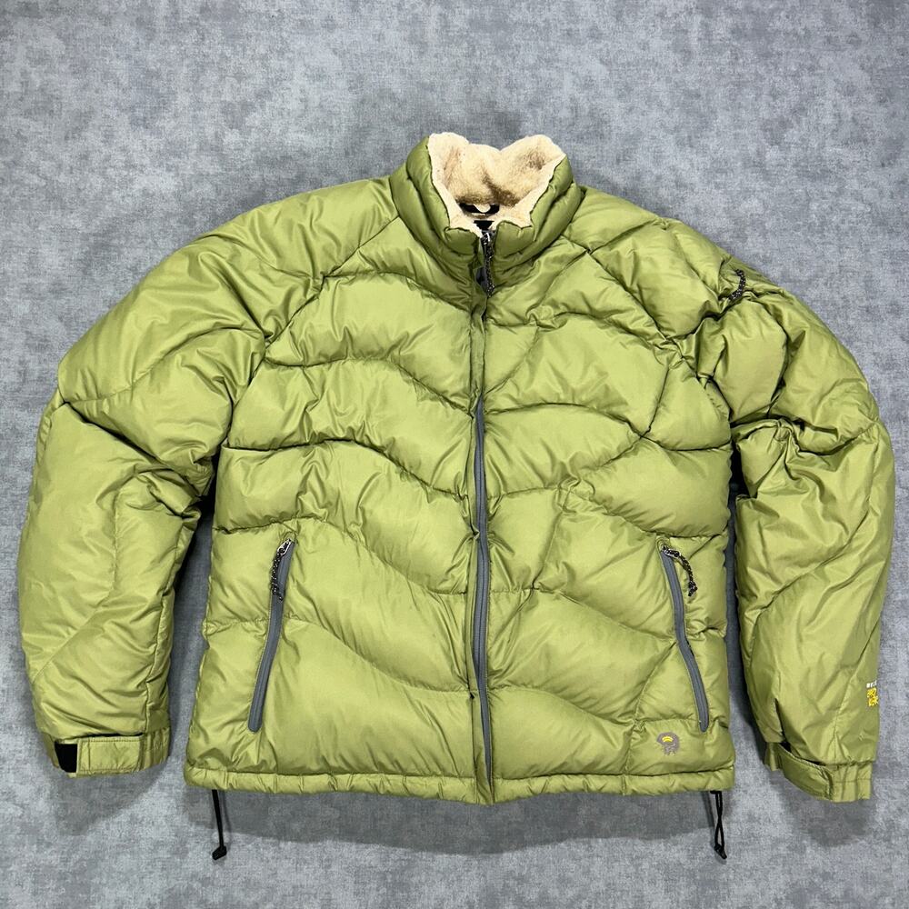 Mountain Hardwear OL1823 Down Puffer Jacket Womens L Green Winter Quilted